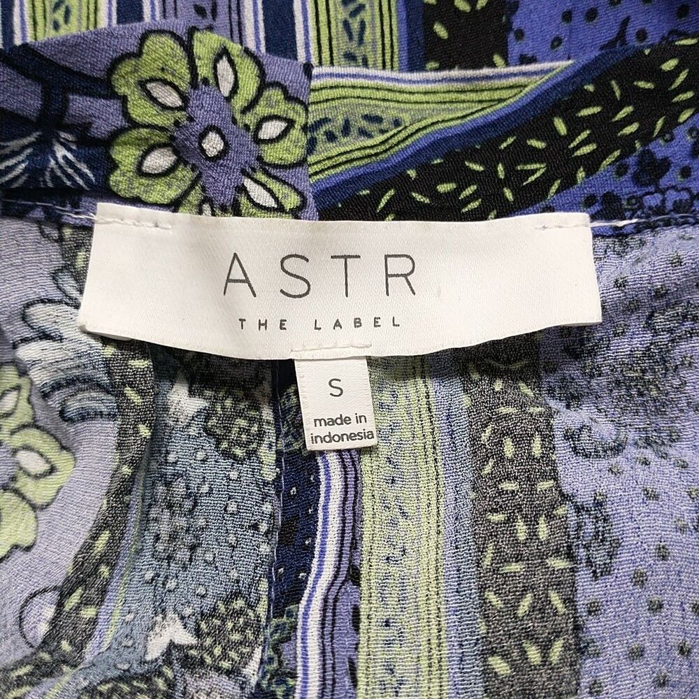 ASTR The Label Maxi Dress Women S Purple Floral Striped High Low Faux Wrap Lined - Picture 8 of 9